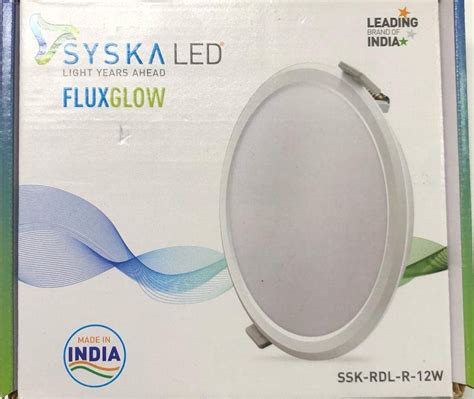 Buy SYSKA SSK-RDL-R 12-Watt LED Slim Recessed Panel Light (Pack of 2 ...