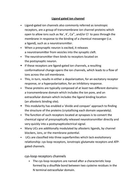 Ligand gated and voltage gated ion channels - Ligand gated ion channel ...