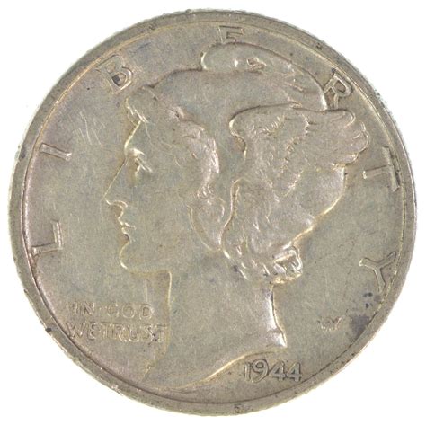 Collectible 1944 Mercury Liberty 90% Silver United States Dime ...