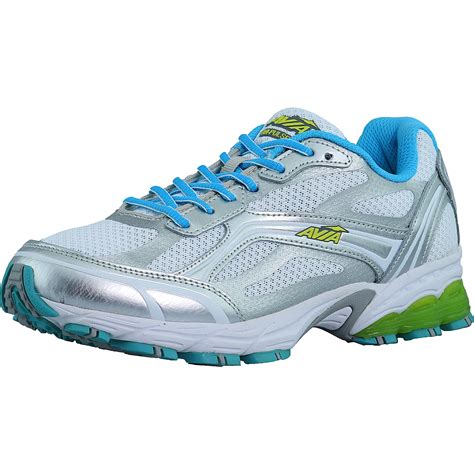 Avia Women's Avi-Pulse White / Light Grey Blue Ankle-High Running Shoe ...