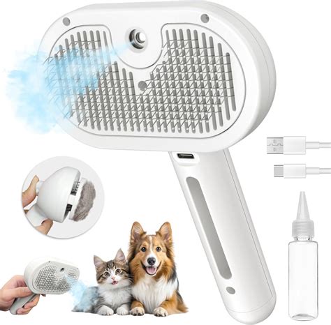 Amazon.com: Pet Grooming Brush with Electronic Mist Spray - Gentle ...