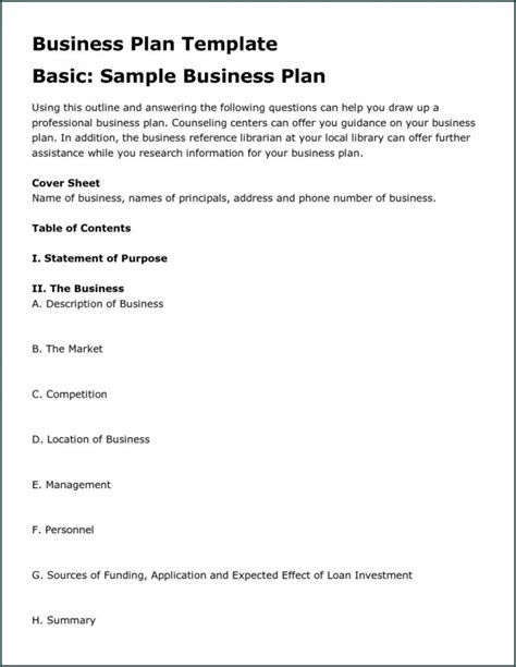 Simple Basic Business Plan 的图像结果