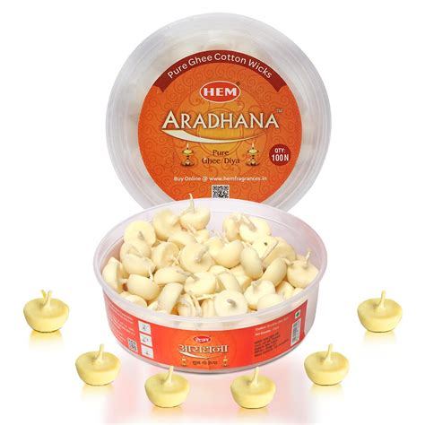 Buy Hem Aradhna Pure Ghee Diya with Batti Pack of 100 Diyas | Pooja ...