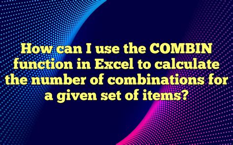 Image result for Combination Function Excel