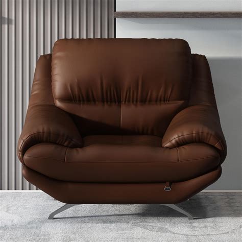 Buy Clarkson One Seater Cocoa Brown Leatherette Sofa at Durian