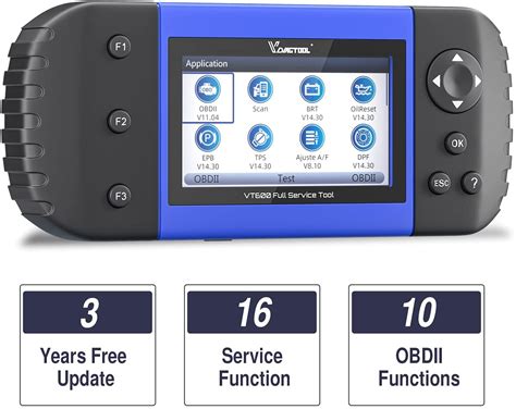 VDIAGTOOL VT600 Car Diagnostic Tool with 19 Reset Functions, ABS ...