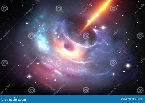 Heavy Black Hole with Plasma Jet Stock Illustration - Illustration of astronomy, plasma: 36619510