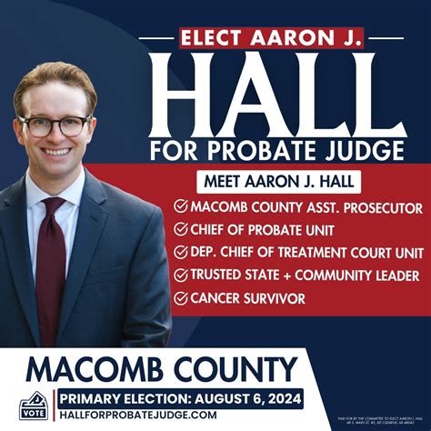 Aaron J. Hall for Macomb County Probate Court Judge