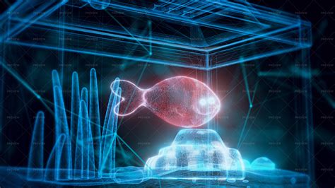Holographic Fish In An Aquarium - Graphics | Motion Array