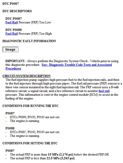 Chevy P0087 Code 的图像结果
