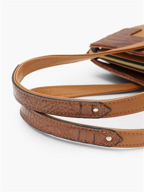 Estelle Croco Tote Bag - Tan