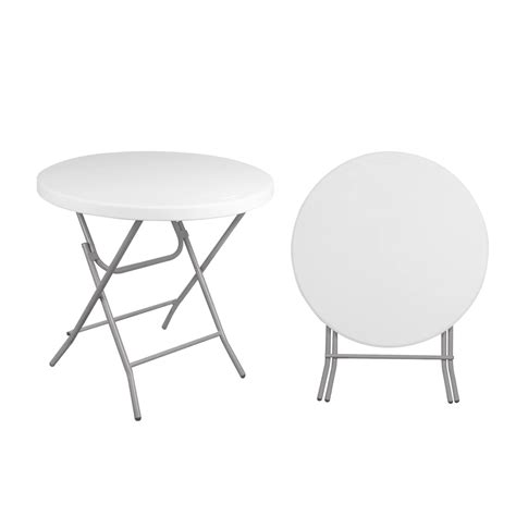 Byliable 32" Round Folding Table Card Table, Foldable Round Plastic ...