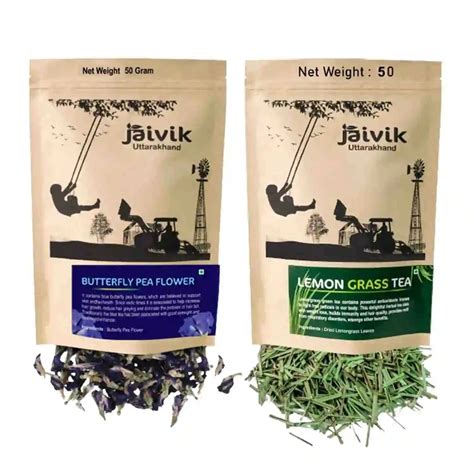 Butterfly Pea Lemongrass Tea 50gm Each Pack of 2 – Jaivik Uttarakhnd