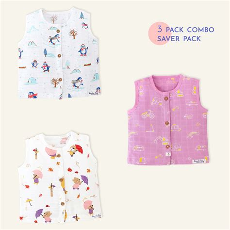 Sleeveless Top (newborn to 4years) Assorted 3 Pack - Little Explorer C ...