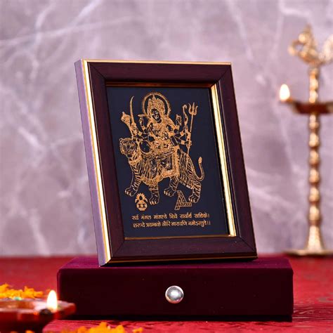Devotional Maa Durga Gold Frame – TOKENZ