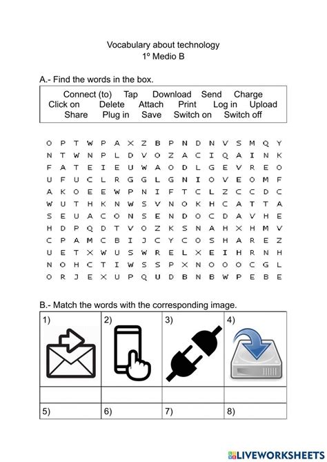Technology Vocabulary Worksheet 的图像结果