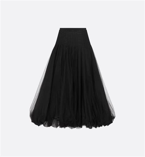 Mid-Length Balloon Skirt Black Tulle | DIOR
