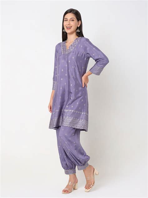Straight Fit Embroidered Kurta and Pant Set