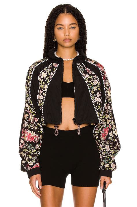 Etro Floral Bomber Jacket in Nero | FWRD