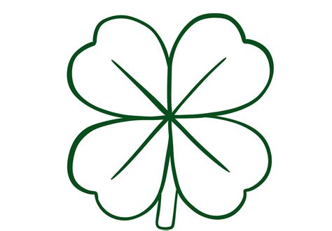 Four Leaf Clover Drawing Template