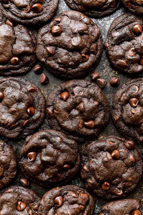 Double Chocolate Chip Cookies Double Chocolate Cookie Recipe