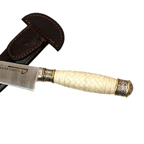 Stainless Steel 440 Knife with Leather, Nickel Silver and Bronze ...