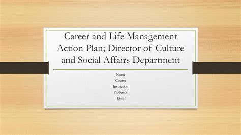 SOLUTION: Career And Life Management Action Plan 1 - Studypool