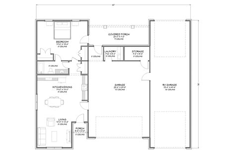 50x60 RV Garage With 1 Bedroom Apartment 952 SF Living Area PDF Design ...