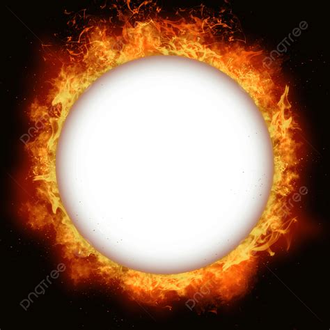 Red Fire Circle Frame Cut On Transparent Twibbon, Fire, Fire Circle ...