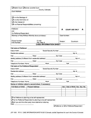 Bill Of Sale Form Colorado Divorce Case Information Sheet | pdfFiller