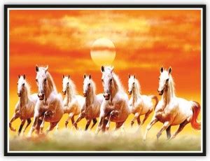Seven Lucky Running Horses at Sunset Wall Sticker Vinyl Poster_C8 Paper ...