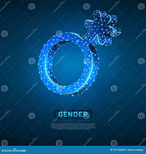 Genderqueer Symbols Wireframe Digital 3d Illustration Low Poly Androgynous Sexuality Abstract ...