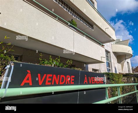 'A vendre' (English translation: 'For sale') written in French on signs ...