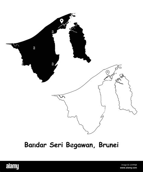Brunei country outline hi-res stock photography and images - Alamy