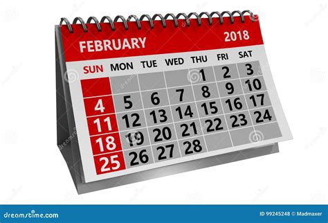 February 2018 calendar stock photo. Image of grid, calendar - 99245248