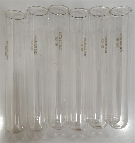 Pasco Borosilicate Glass Test Tubes, 25 x 150 mm, Pack of 6, with Rim ...