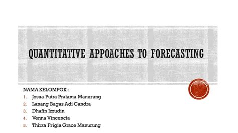 Image result for Quantitative Forecasting Examples