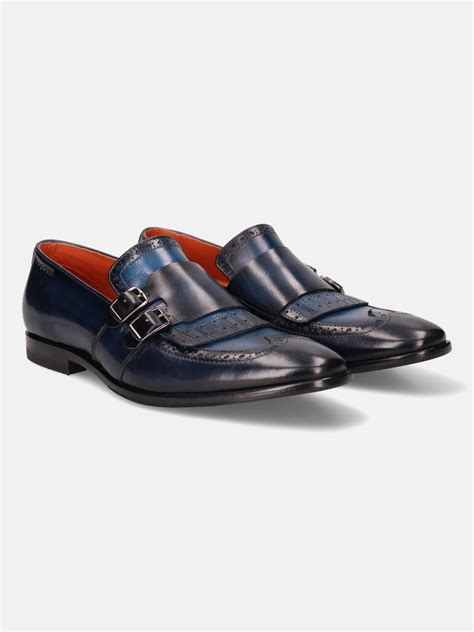 bugatti Dark Blue Premium Leather Formal Slip-Ons – bugatti Shoes India
