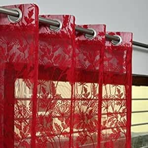 Buy DECOROLOGY Heavy Net Window Curtains 5Ft Set of 2 | Linen Sheer ...