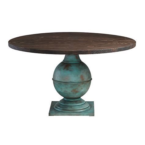 Rebekah Round Table with Reclaimed Pine & Aged Verdigris Finish