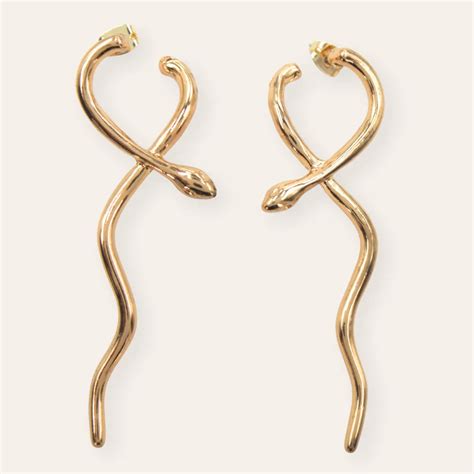TFC Serpent Gold Plated Dangler Earrings