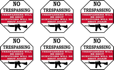 Funny No Trespassing Warning Security Sticker | Ubuy India