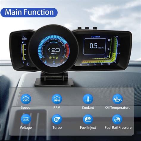 Auto MT CAR Universal OBD2 HUD Gauge OBD2 + GPS Dual System Speedometer ...