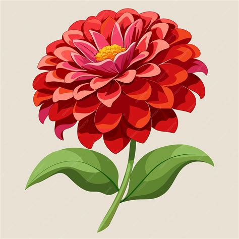Premium Vector | Zinnia flower clipart cartoon style vector illustration