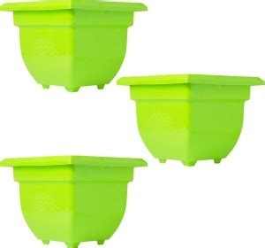 Ocean Mist Square Green Plastic Flower Pots Unbreakable, Sturdy ...