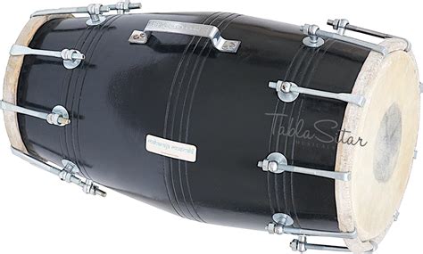 Buy Maharaja Musicals Dholki, Black, Mango Wood, Bolt-tuned, Spanner ...