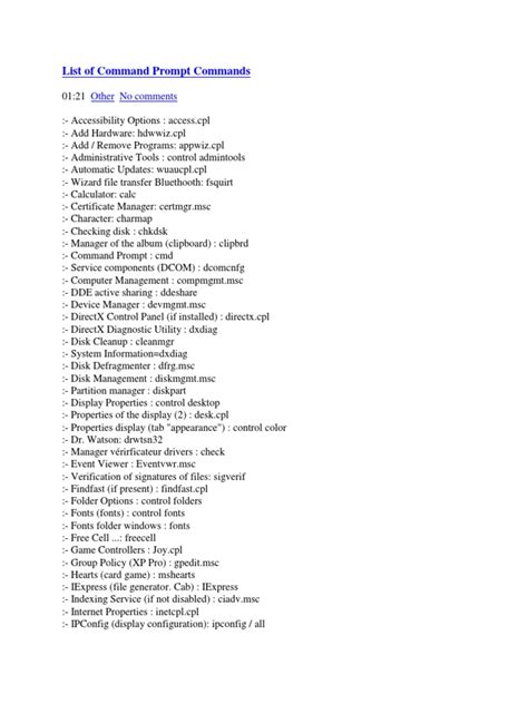 Image result for Command Prompt List