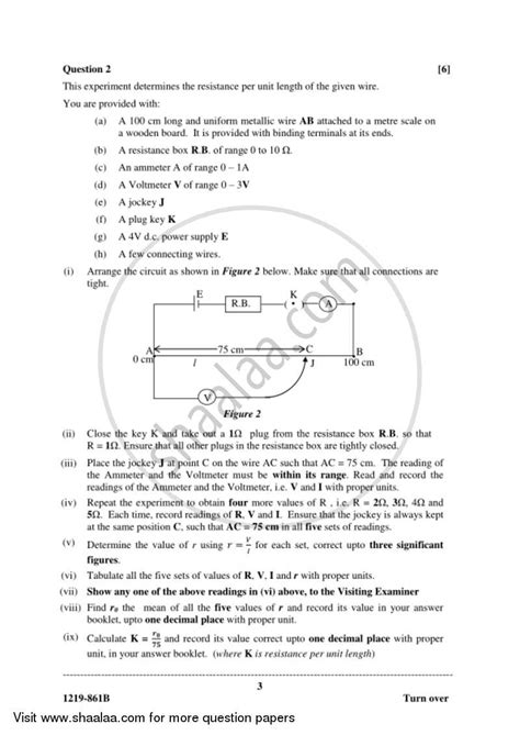 Physics (Practical) 2018-2019 (Science) ISC Class 12 Set 1 question ...