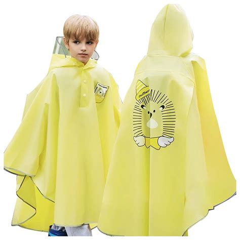 Rain Coats Children'S Hidden Backpack Riding Rainwear Cartoon Print ...