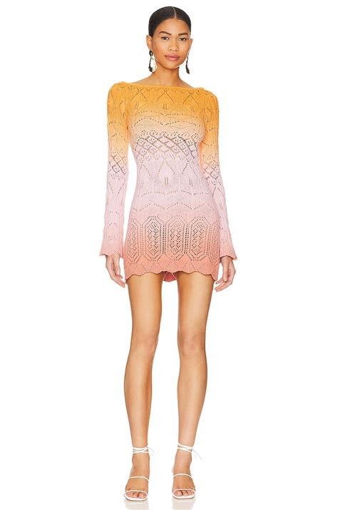 Lovers and Friends Nadalia Ombre Dress in Orange & Light Pink | REVOLVE